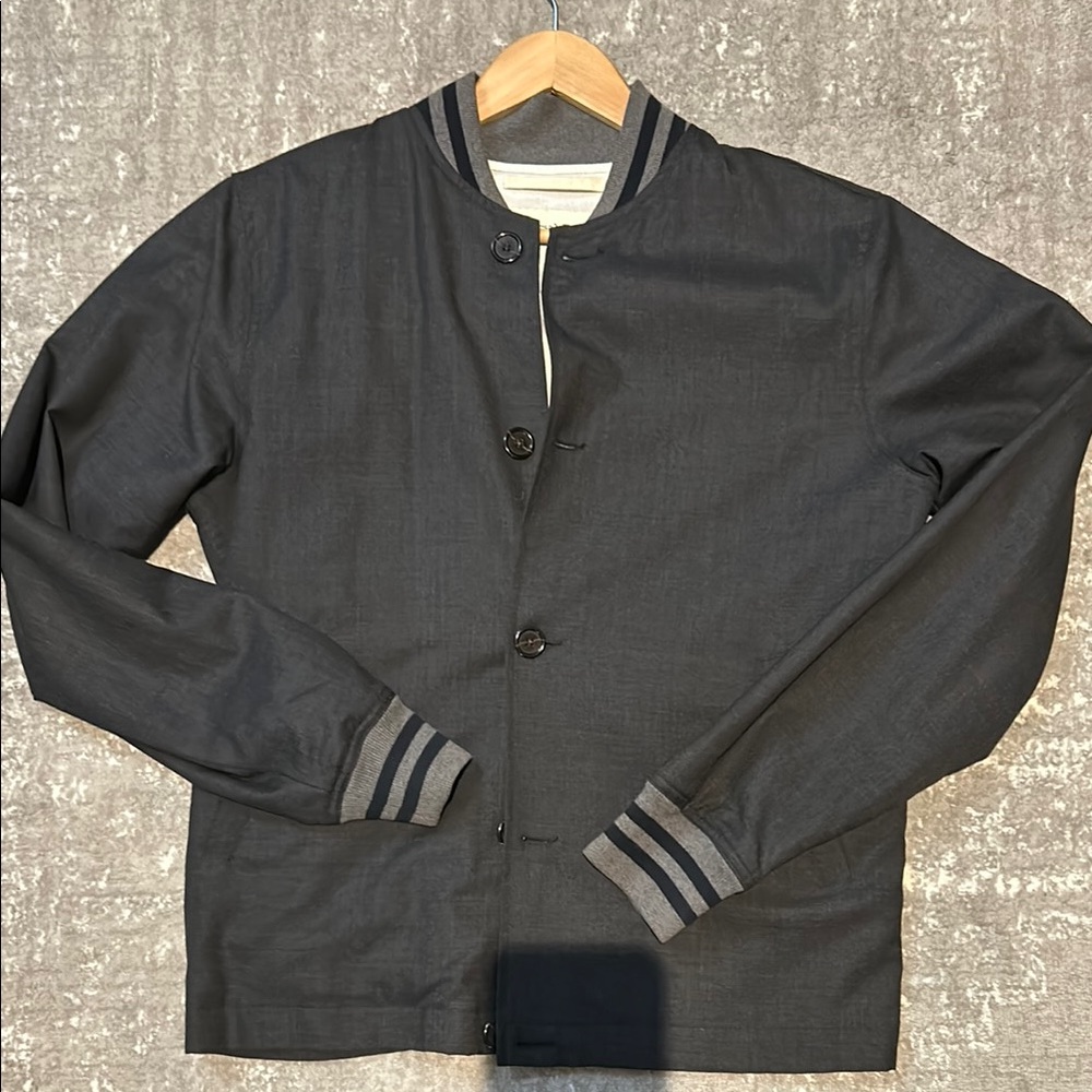 Universal Works Gray Wool Bomber Jacket Medium